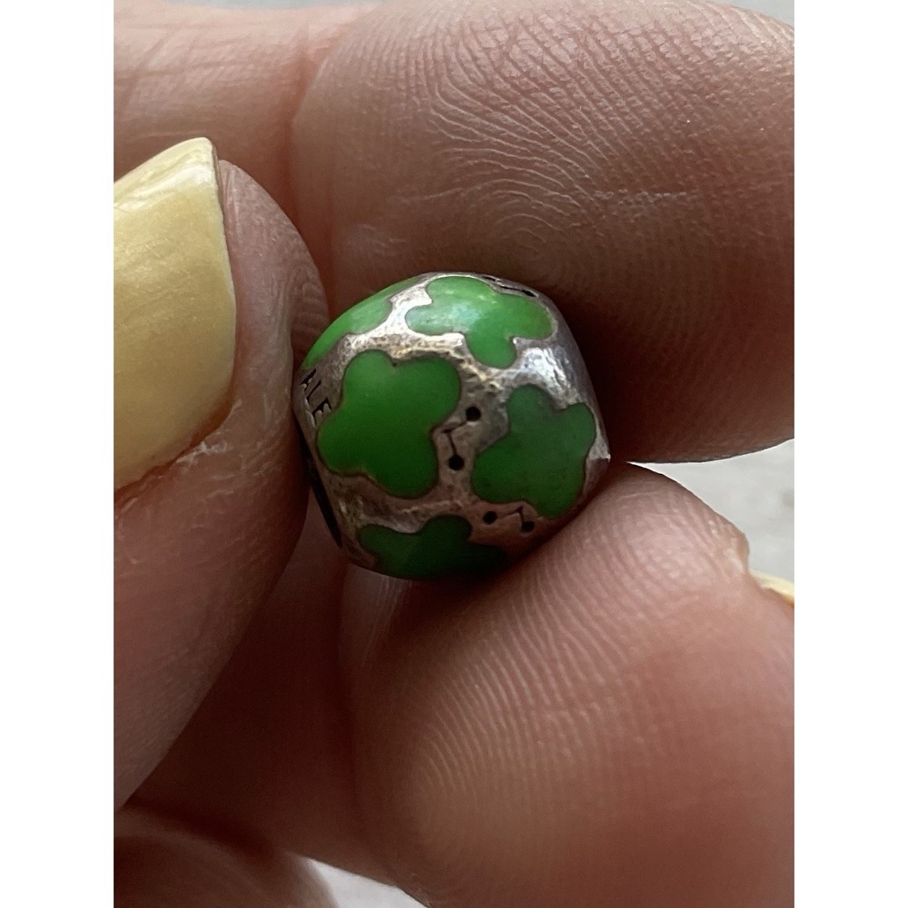retired Pandora Green Enamel Butterfly Sterling Silver Charm ALE 925 - Picture 3 of 5